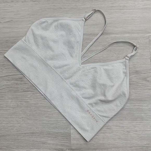 Danskin Intimates Adjustable Strap Bralette Crop Top - Size Large Light Cream - Picture 1 of 8